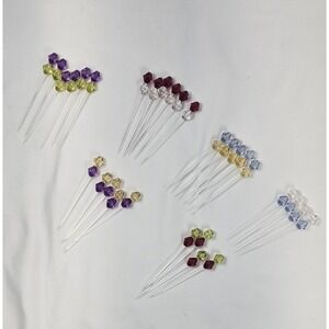 Plastic Cocktail Picks Set Colored Beaded Drink Appetizer‎ Sticks Lot